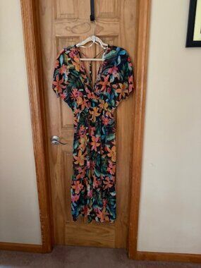 Blue Island floral dress/cover-up